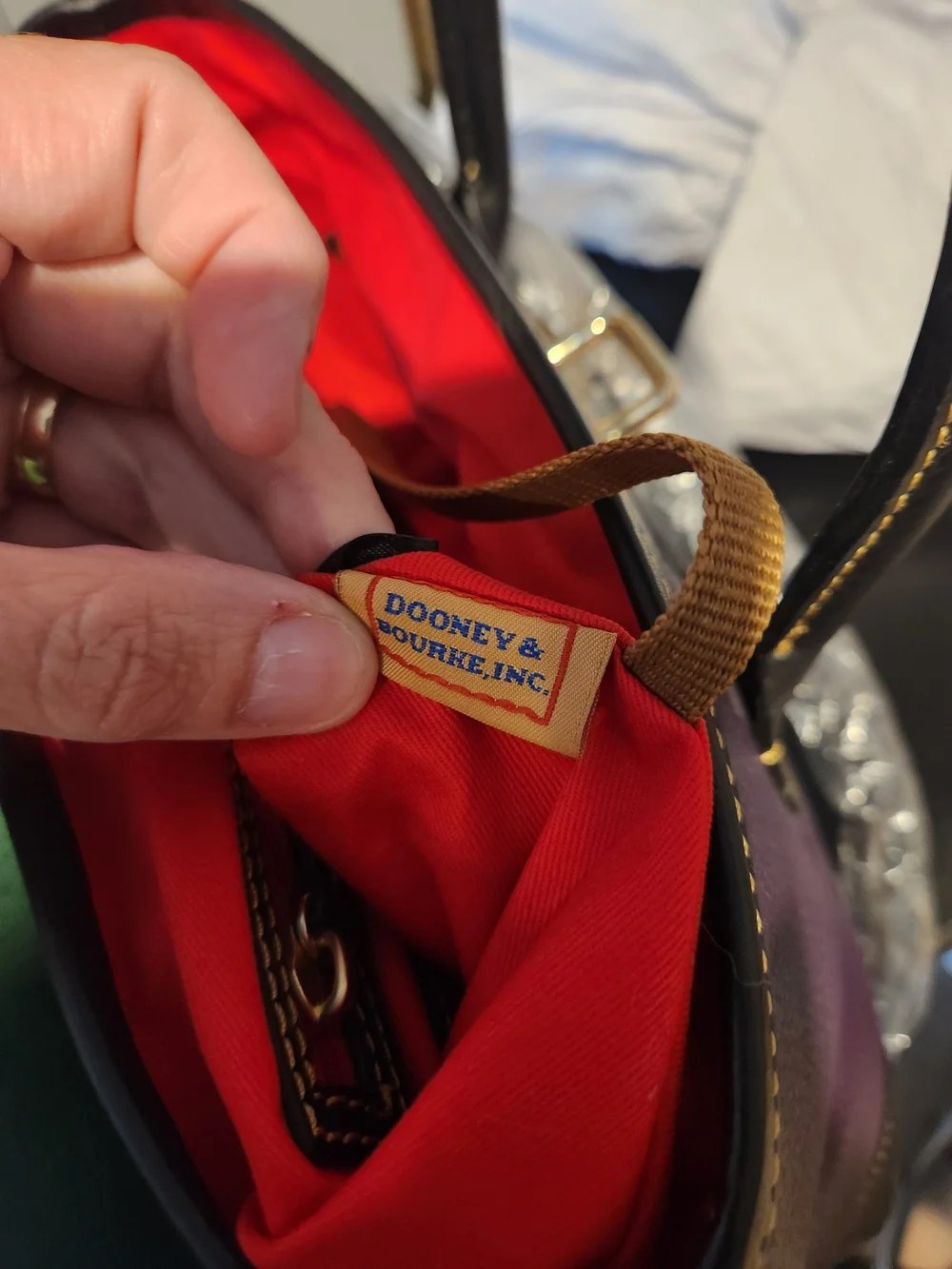 Dooney & Bourke Aubergine Large Elisa Satchel - Picture 5 of 7